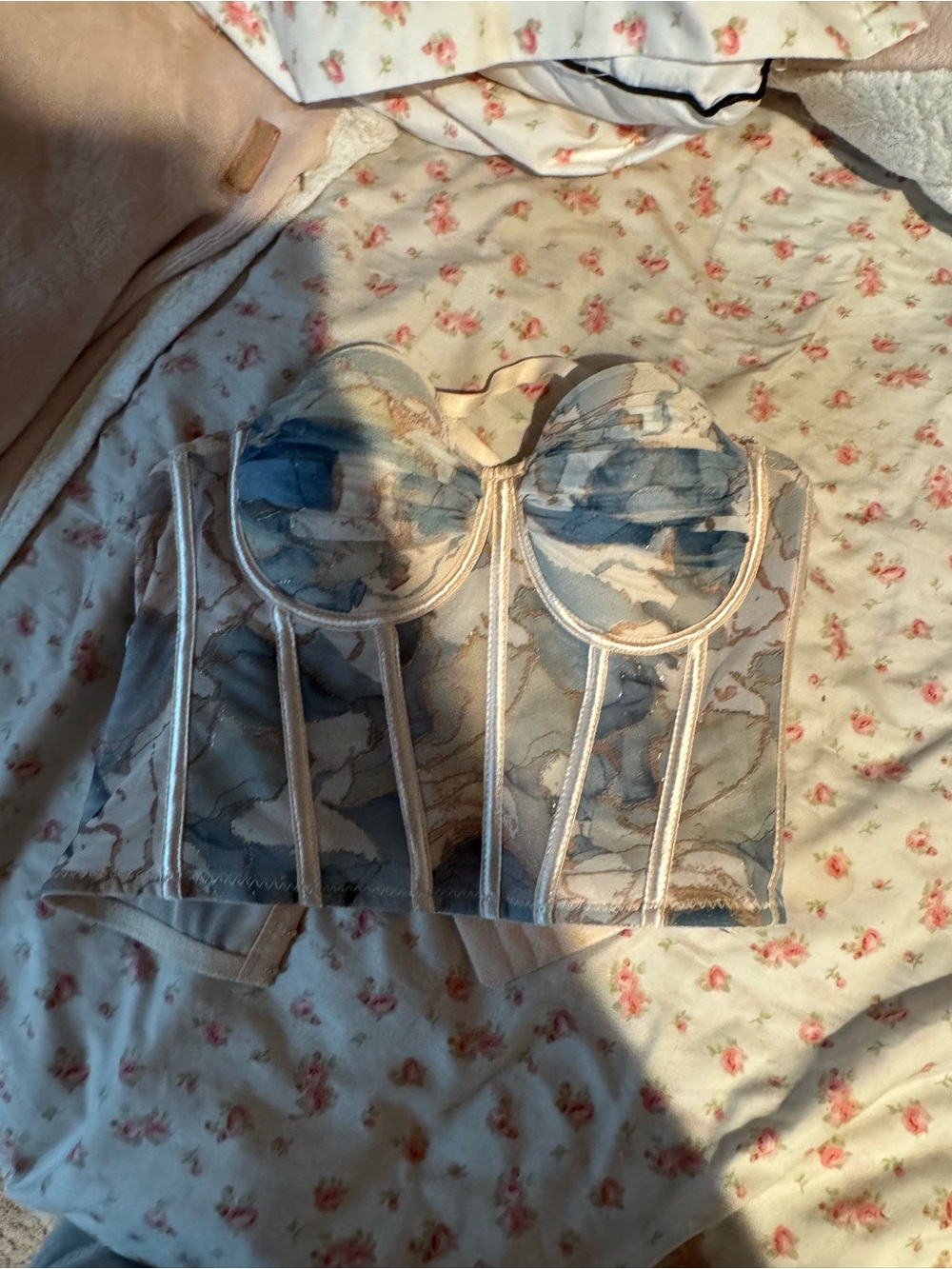 Blue Marble Bustier Corset Top